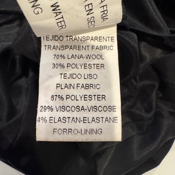 UKE. Bodycon Dress Sz 6 Made in Spain Lace Mesh Top Ponte Knit Bottom Navy Black - Picture 8 of 11